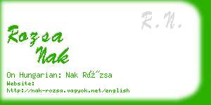 rozsa nak business card